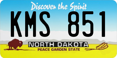 ND license plate KMS851