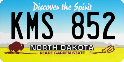 ND license plate KMS852