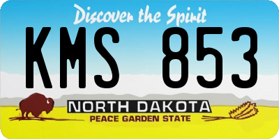 ND license plate KMS853