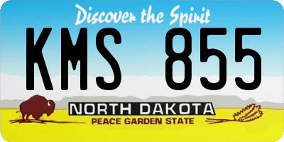 ND license plate KMS855