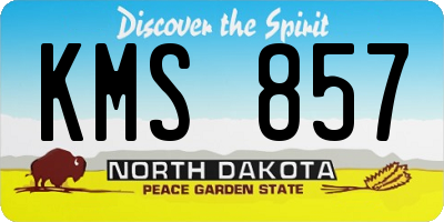 ND license plate KMS857