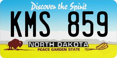 ND license plate KMS859