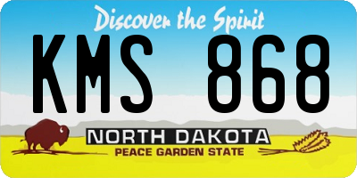 ND license plate KMS868