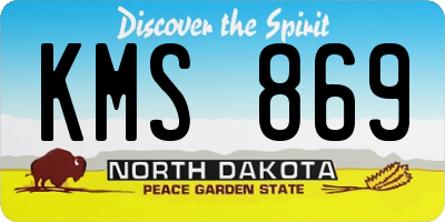 ND license plate KMS869