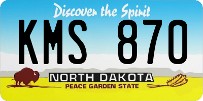 ND license plate KMS870