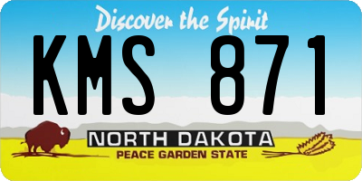 ND license plate KMS871