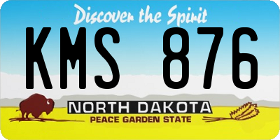 ND license plate KMS876