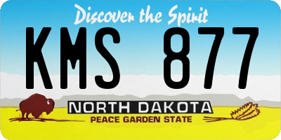 ND license plate KMS877