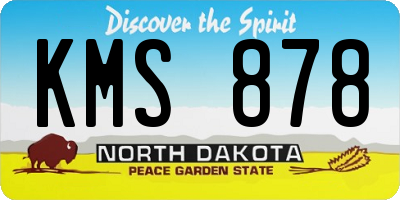 ND license plate KMS878