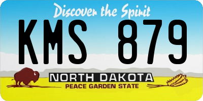 ND license plate KMS879