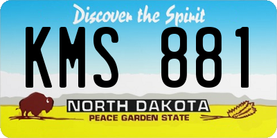 ND license plate KMS881