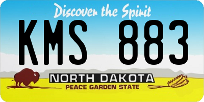 ND license plate KMS883