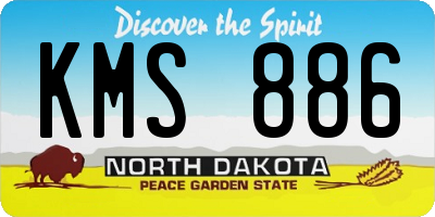 ND license plate KMS886