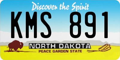 ND license plate KMS891