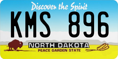 ND license plate KMS896