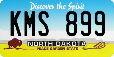 ND license plate KMS899