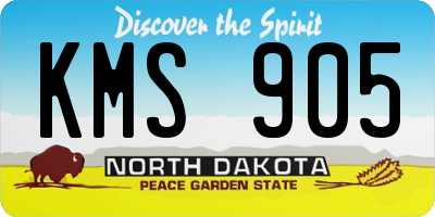 ND license plate KMS905