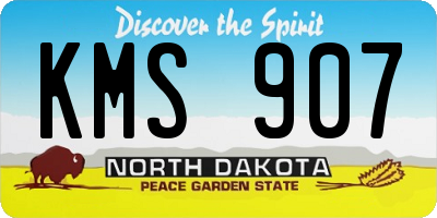 ND license plate KMS907