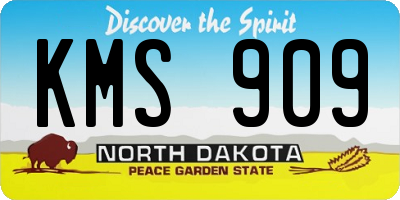 ND license plate KMS909
