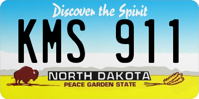 ND license plate KMS911
