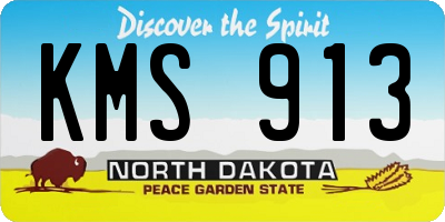 ND license plate KMS913