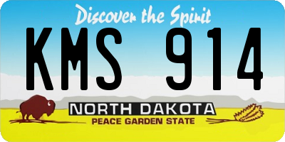 ND license plate KMS914