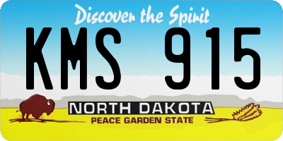 ND license plate KMS915