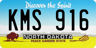 ND license plate KMS916