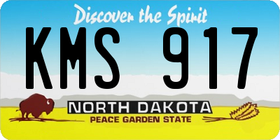 ND license plate KMS917