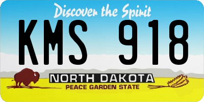 ND license plate KMS918