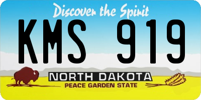 ND license plate KMS919