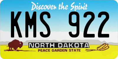 ND license plate KMS922