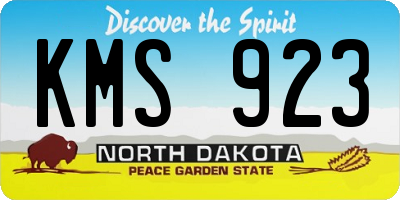 ND license plate KMS923