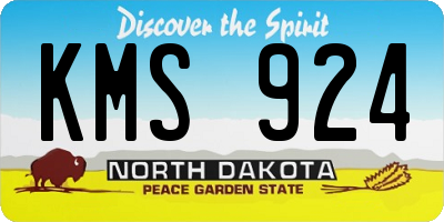 ND license plate KMS924