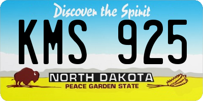 ND license plate KMS925
