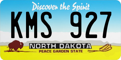 ND license plate KMS927