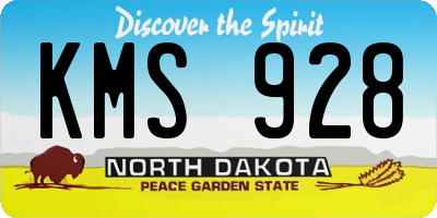 ND license plate KMS928