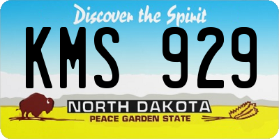 ND license plate KMS929
