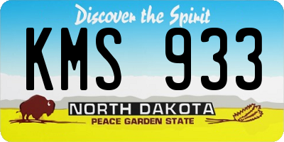 ND license plate KMS933