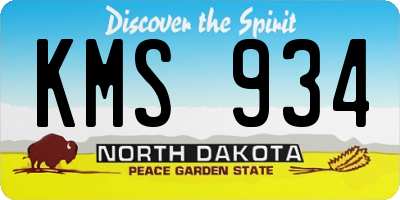 ND license plate KMS934