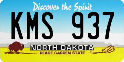 ND license plate KMS937