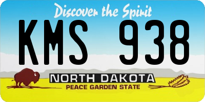 ND license plate KMS938