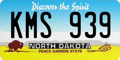 ND license plate KMS939