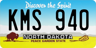 ND license plate KMS940