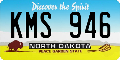 ND license plate KMS946