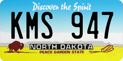 ND license plate KMS947