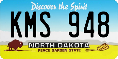 ND license plate KMS948