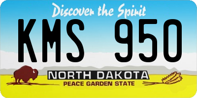ND license plate KMS950