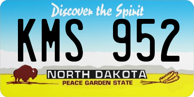 ND license plate KMS952