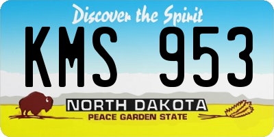 ND license plate KMS953
